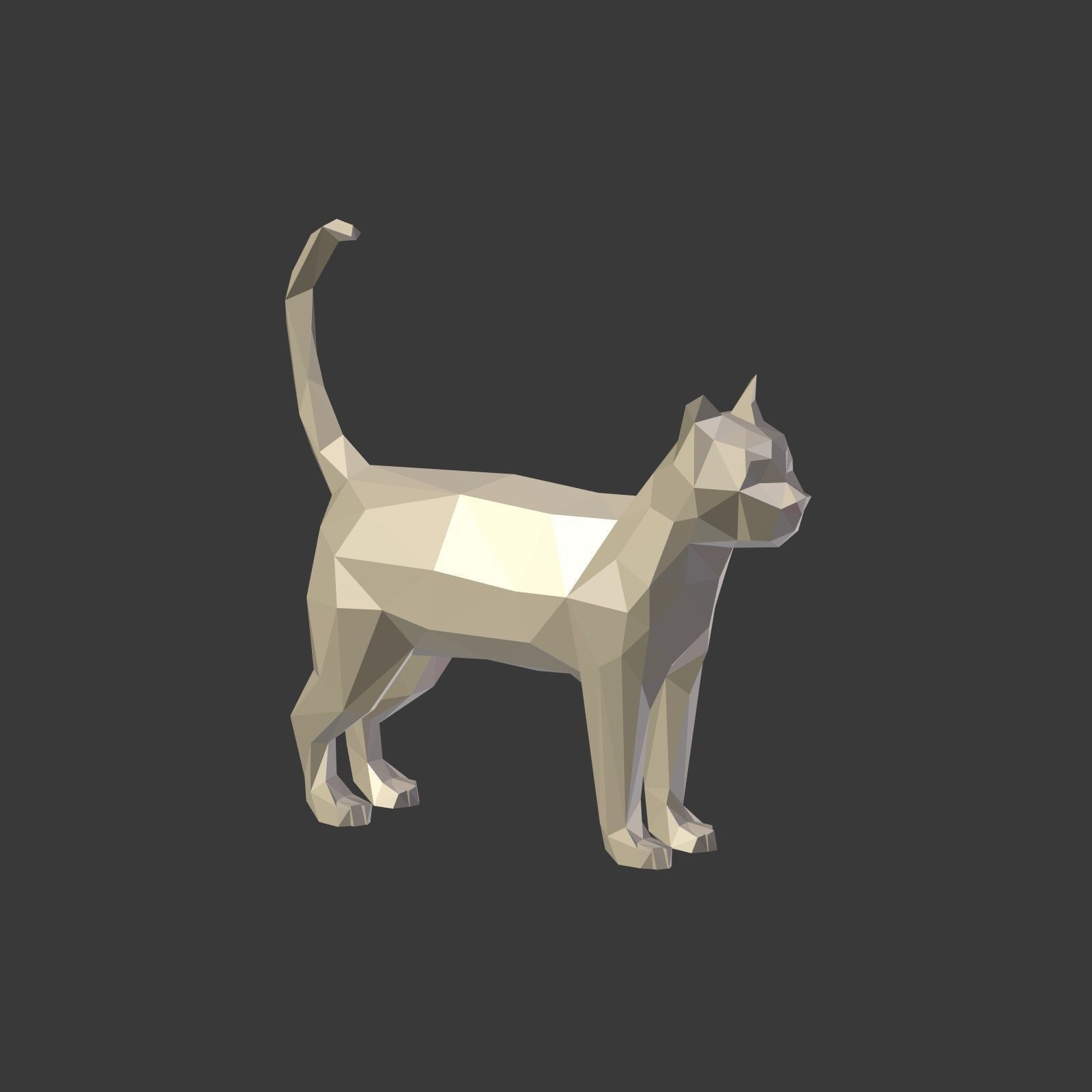 Low Poly Cartoon Cat Model 3D Download For Free