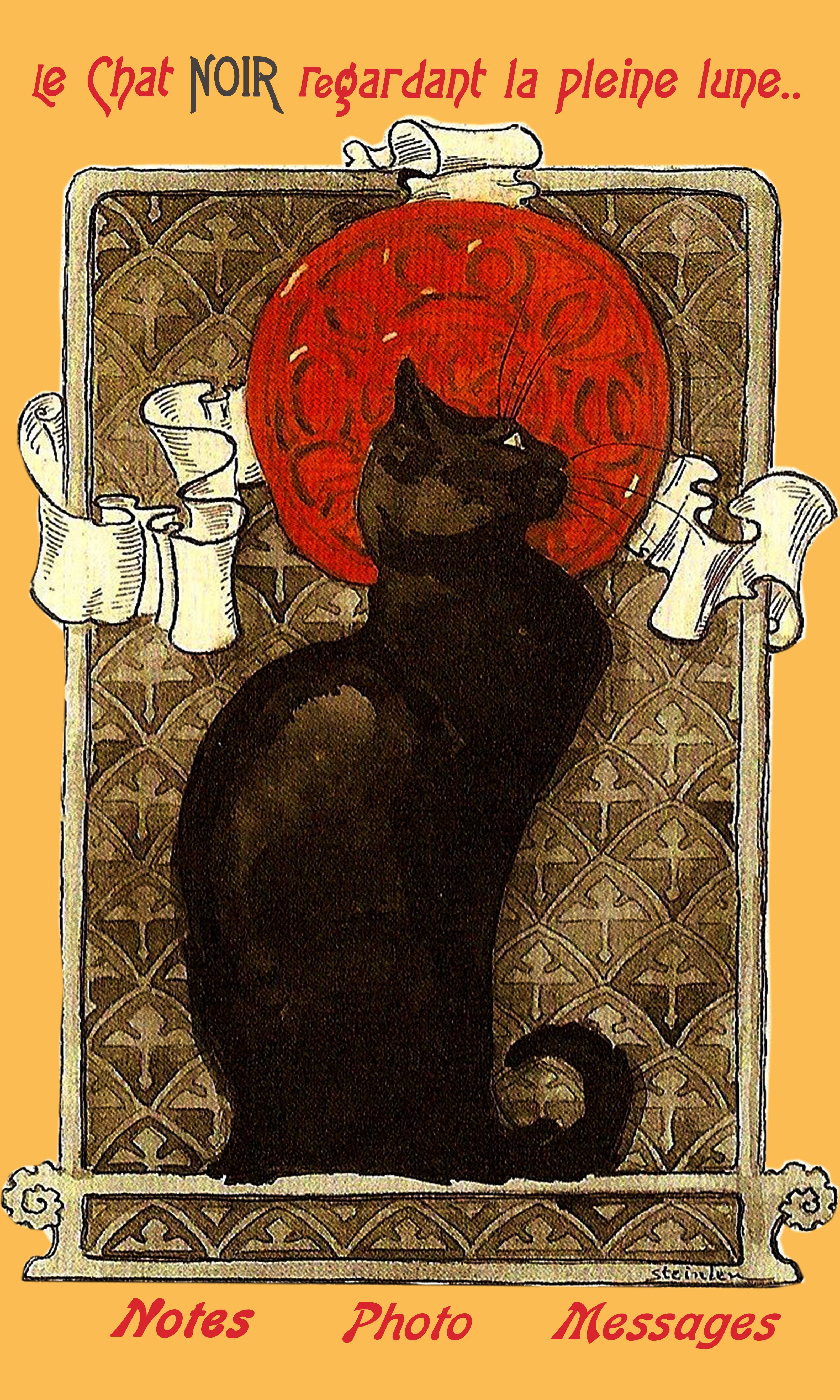 Le Chat Noir Android Cat posters, Cat art, Cat painting