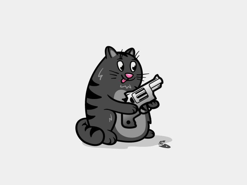 Cat with gun by Vova Egoshin on Dribbble