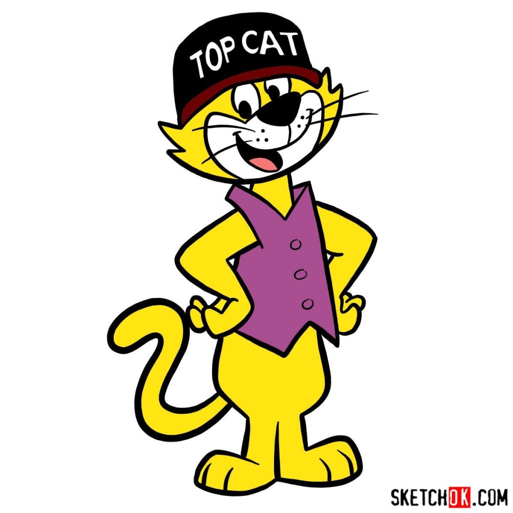 How to draw Top Cat SketchOk stepbystep drawing