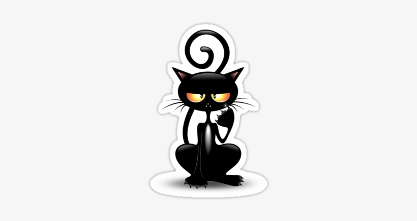 Cartoon Black Cats Evil Black Cat Cartoon 375x360 PNG