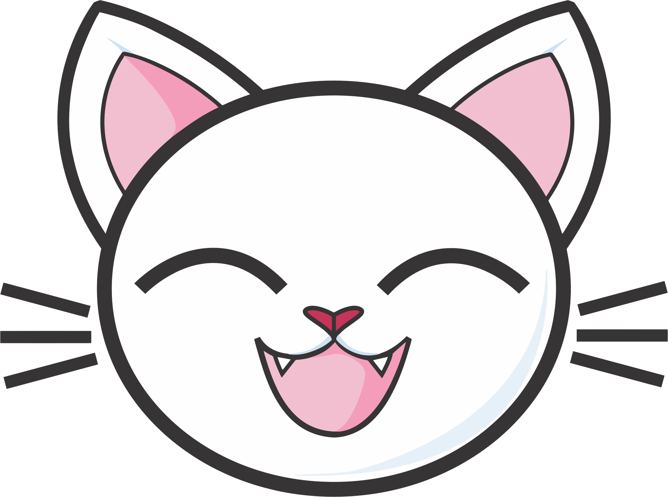 Happy White Cat Icons Png Happy Cat Face Cartoon Clipart