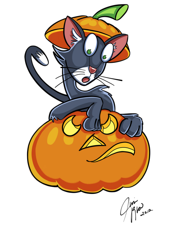 Jim Rice's Junkyard Halloween Cat and Bat.
