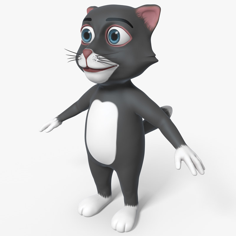3d cartoon cat character