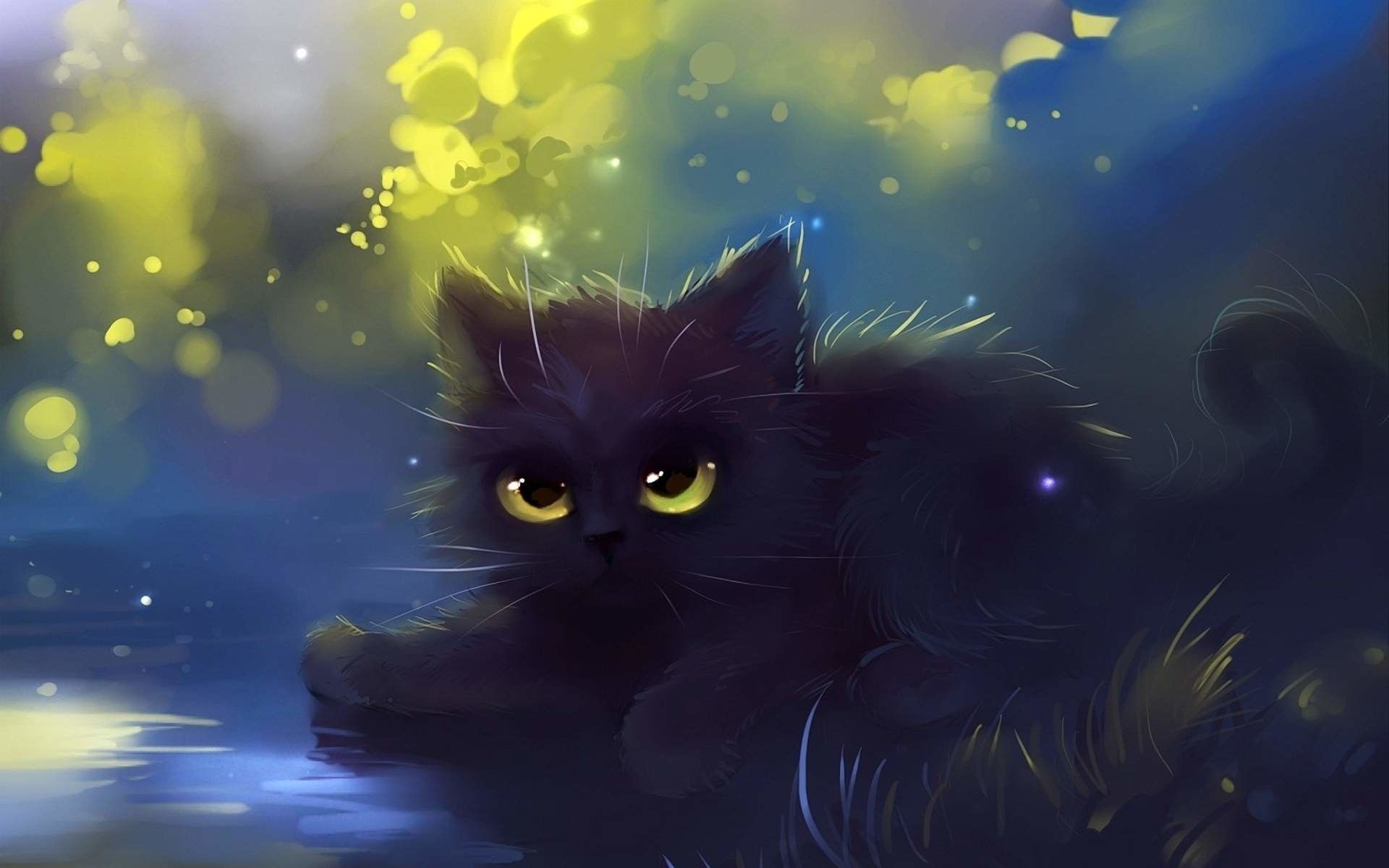 Cute Black Cat Cartoon Wallpapers Top Free Cute Black