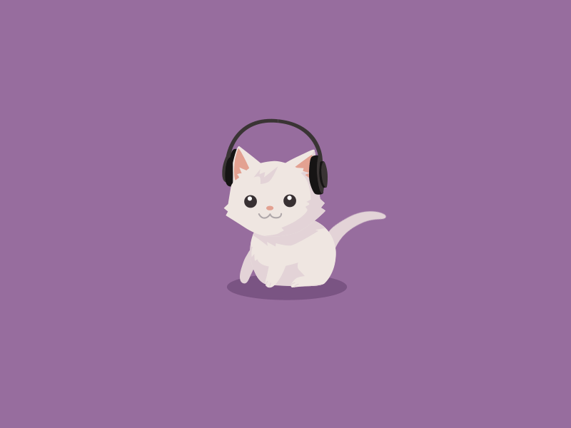Animated Cat With Headphones Pictures, Photos, and Images