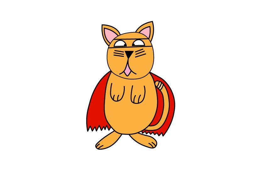 Super Cat illustration created 31 August 2017 time 8