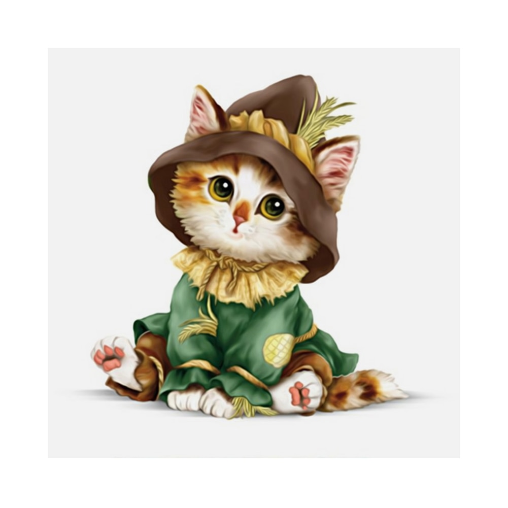 35*35cm DIY Diamond Painting Embroidery Cute Cat Cartoon