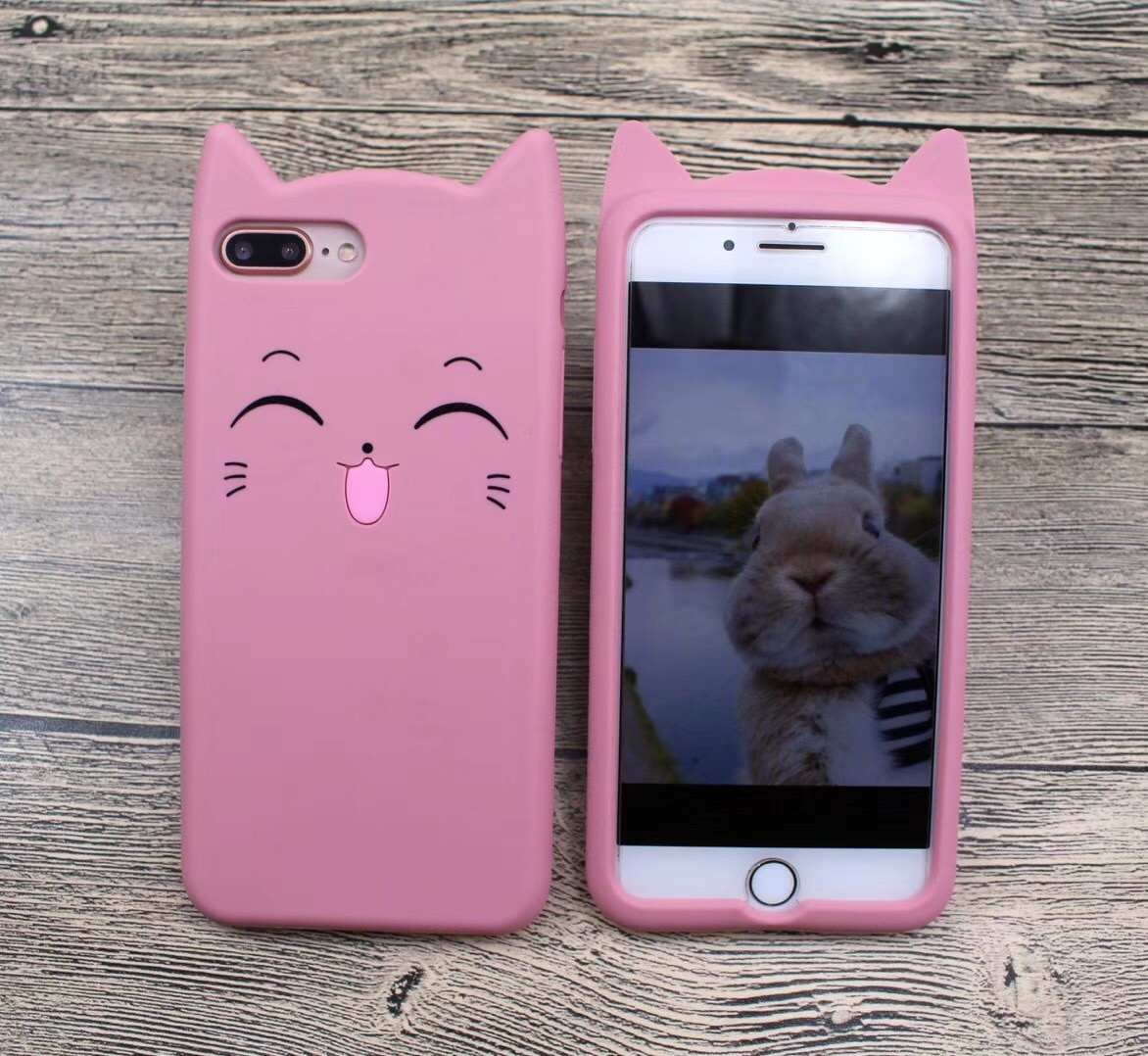 3D Cute Cartoon Animal Cat Ear Silicone Case For For