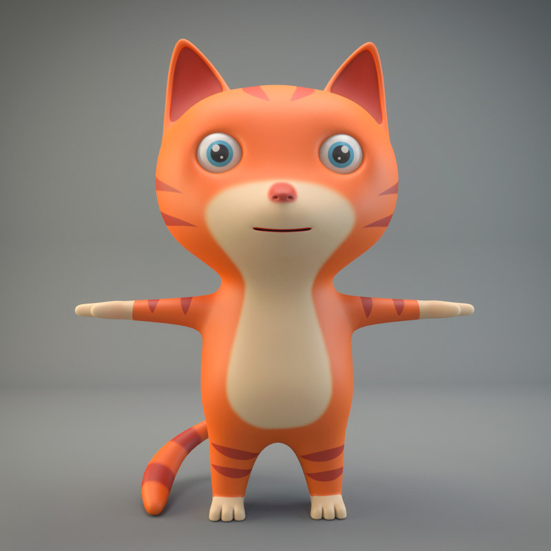3D cat cartoon TurboSquid 1207941
