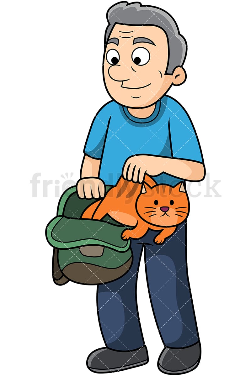 Old Man Letting Cat Out Of The Bag Clipart FriendlyStock