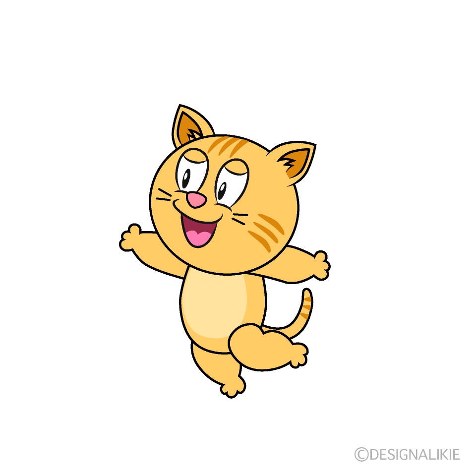 Free Jumping Cat Cartoon Image｜Charatoon