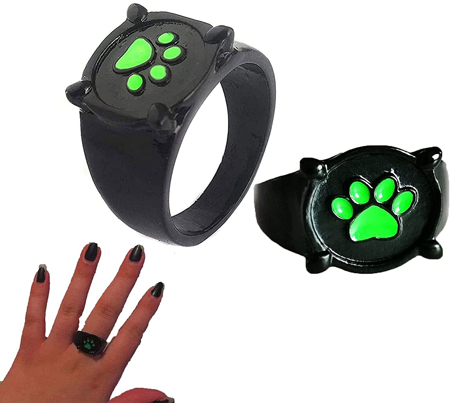 2 x schwarzer Cat Noir Ring, Cat Noir Ring für Kinder