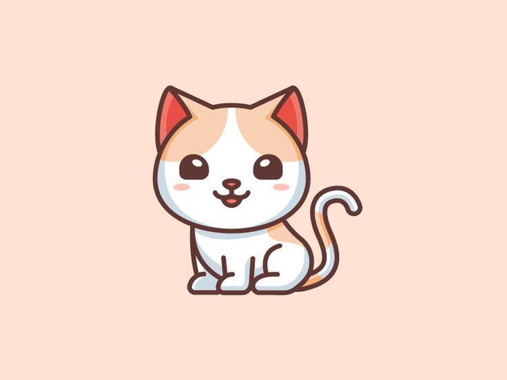 Kitten Cat logo design, Animal logo, Cute illustration