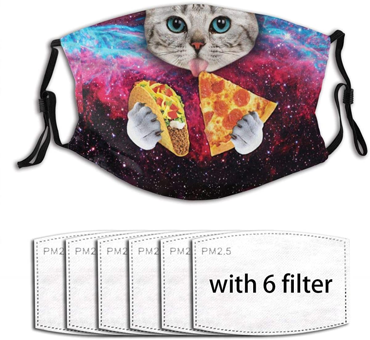 Multi Usage Face Cover Up Cartoon Pizza Cat