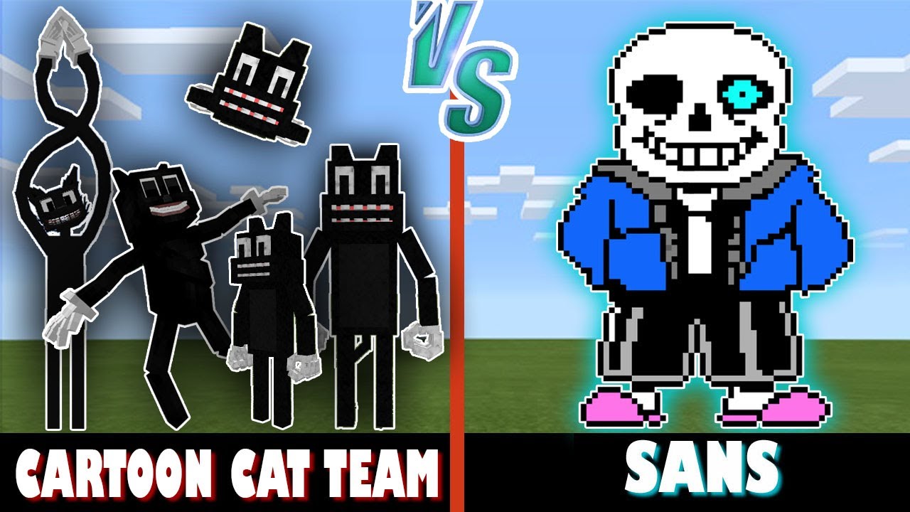 Cartoon Cat Team vs. Sans Minecraft (EPIC BATTLE!) YouTube