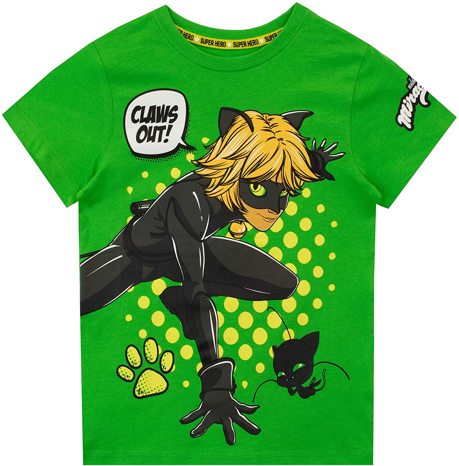 Miraculous Boys' Cat Noir TShirt Clothing