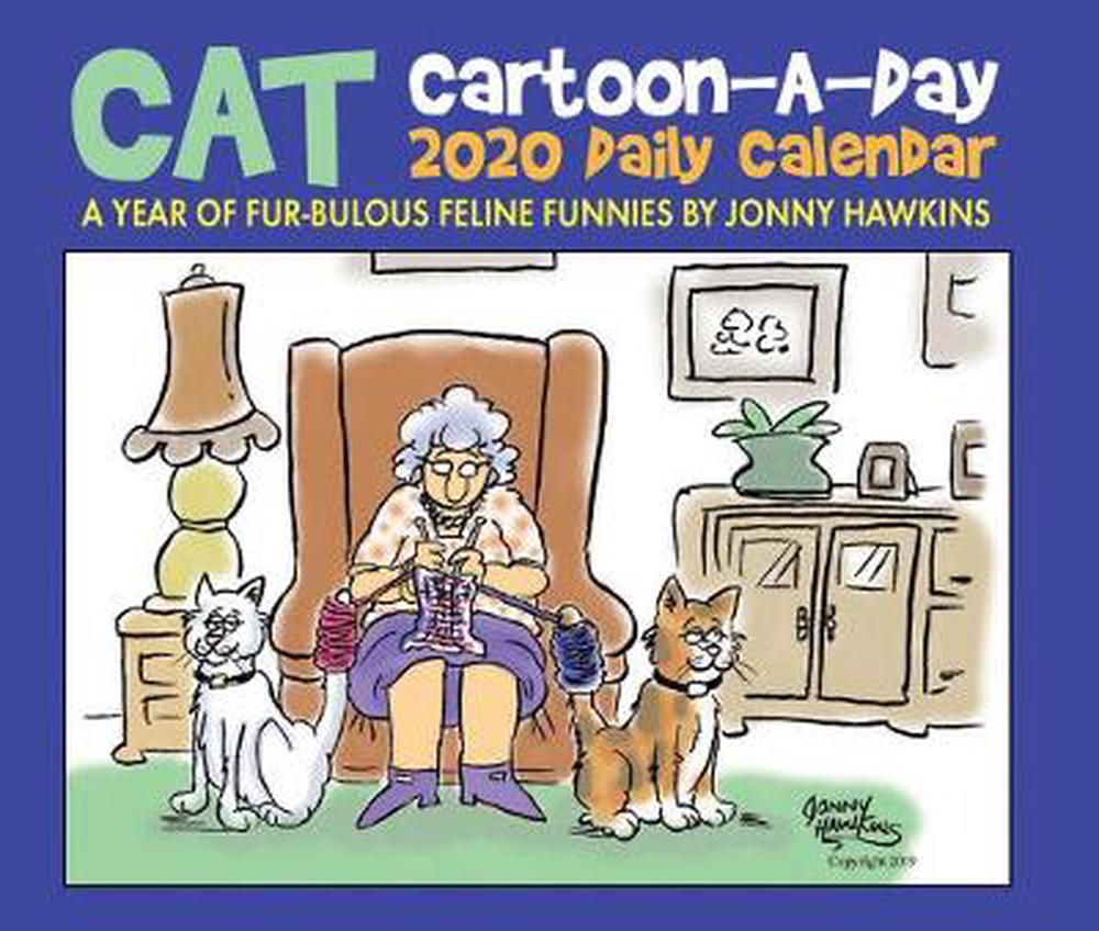 Cat CartoonADay by Jonny Hawkins 2020 Box Calendar by