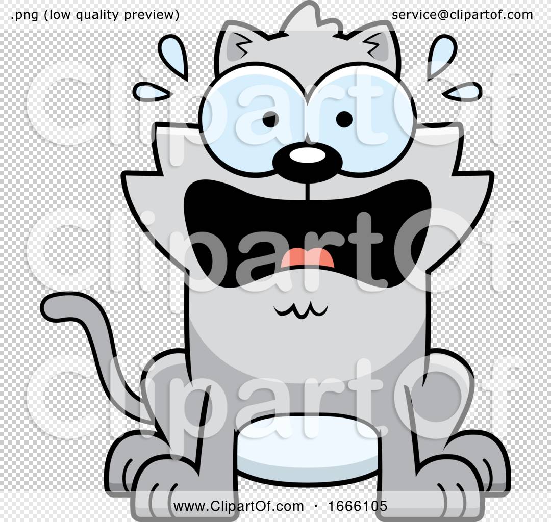 Cartoon Scared Gray Kitty Cat by Cory Thoman 1666105