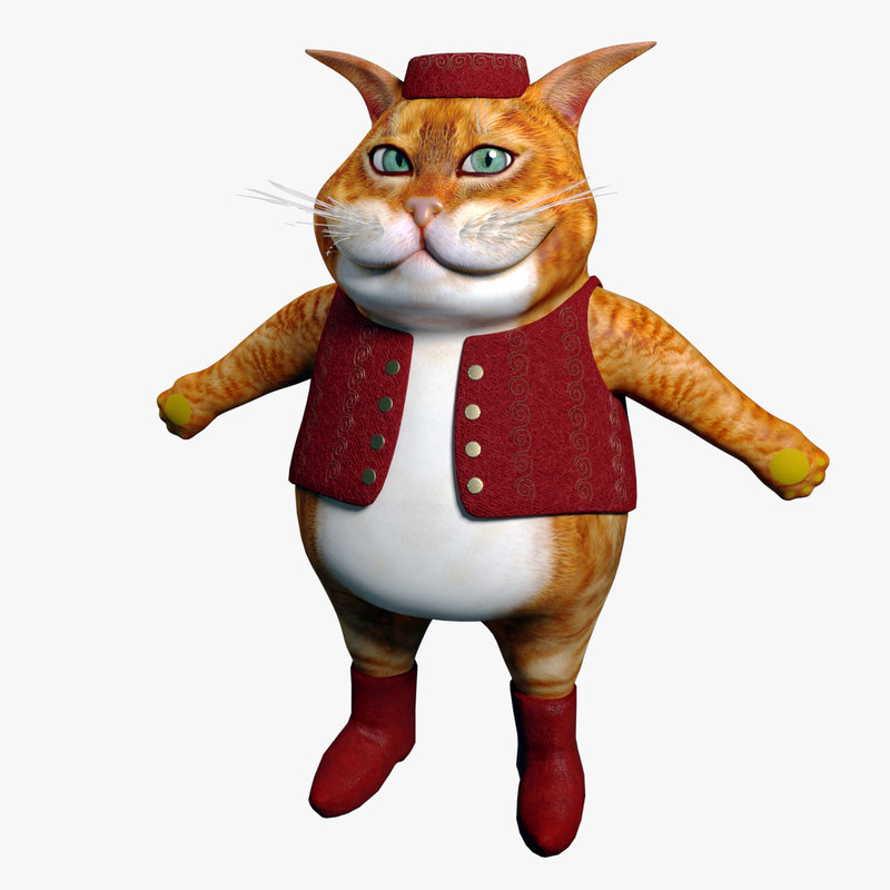 Cartoon Fat Cat 3D model Download for Free