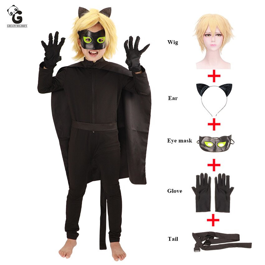 Cat Noir Ladybug Cosplay Costumes Kids Cosplay Party Dress