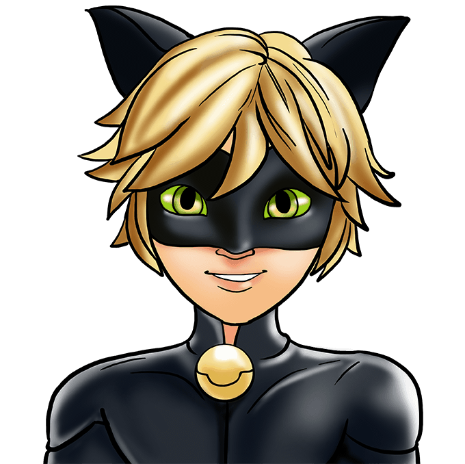 How to Draw Cat Noir from Miraculous Really Easy Drawing