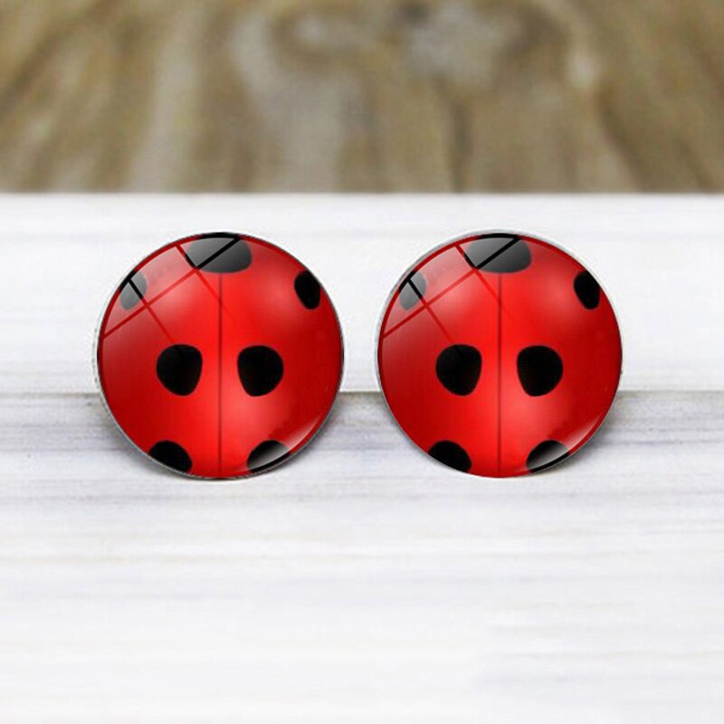 Miraculous Ladybug Glass Earrings for Women Cat Noir Candy