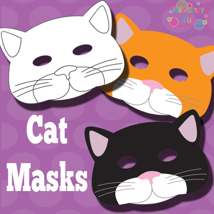 Printable Cat Mask and Template to Color