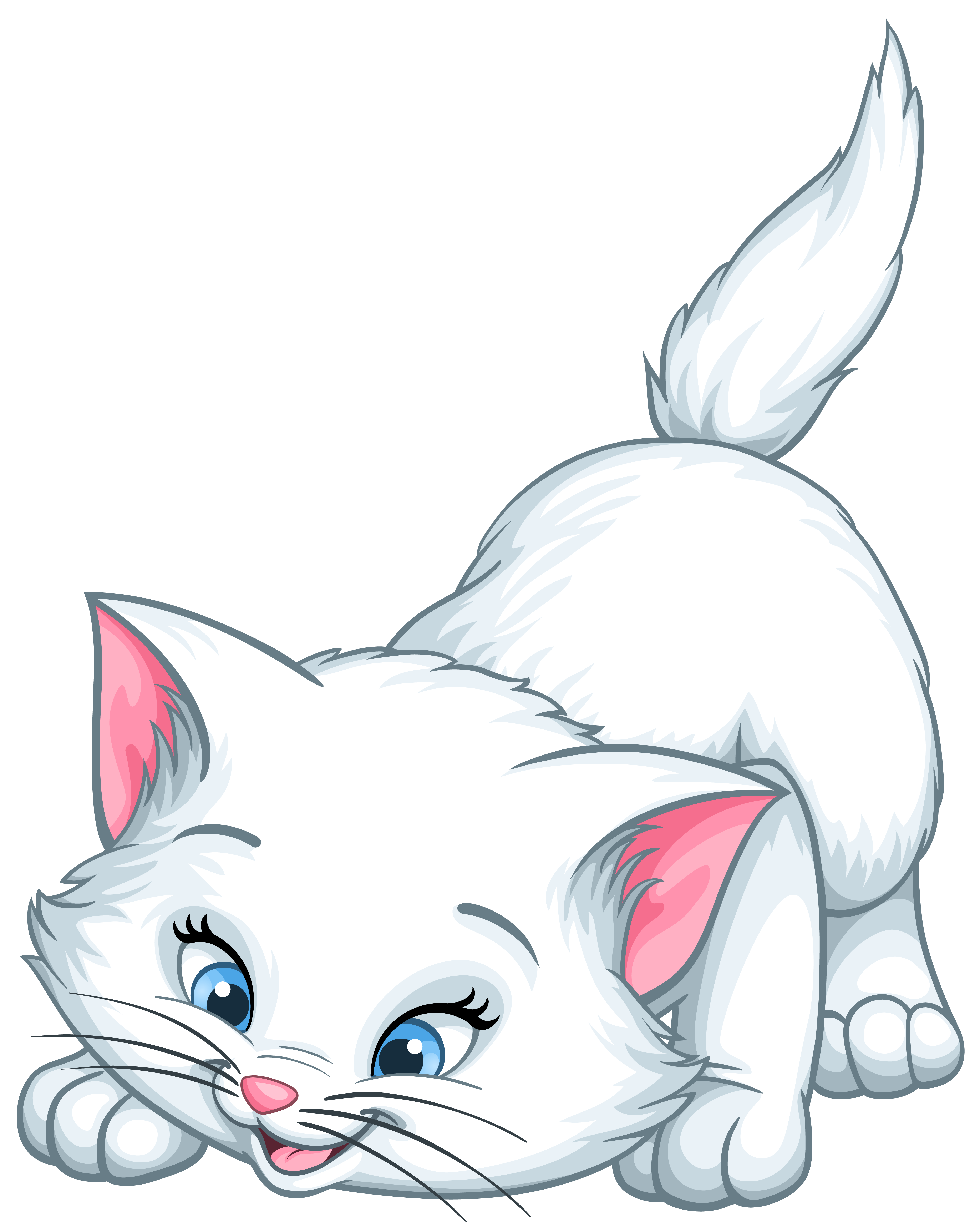 White Cat Cartoon Png