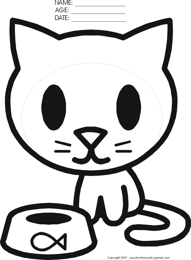 cartoon cat coloring pages Clip Art Library