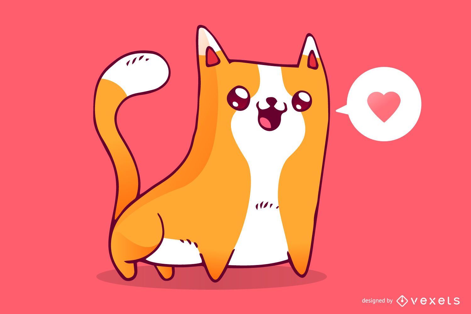 Cute Cat Love Cartoon Vector Download