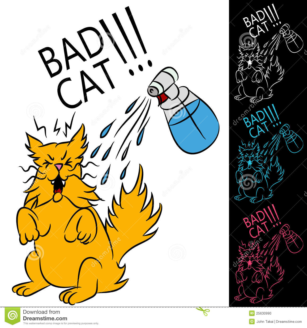 Bad Cat stock vector. Illustration of sprayed, clipart