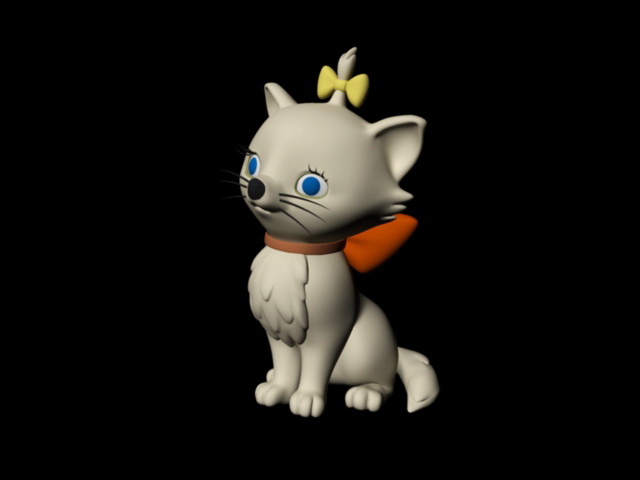 Cute Cartoon Cat 3d model Maya files free download