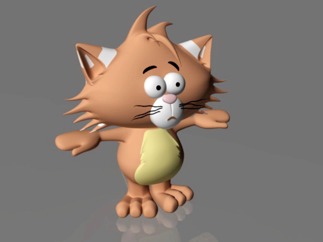 Cartoon Cat 3d model Maya files free download modeling