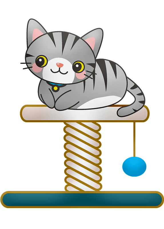 Cartoon cat in pet house clipart. Free download