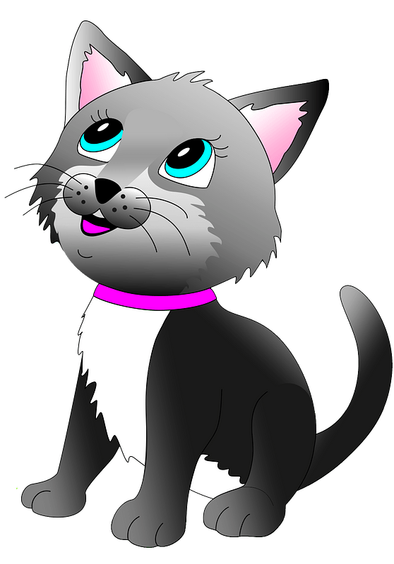 Cartoon grey kitten clipart. Free download transparent