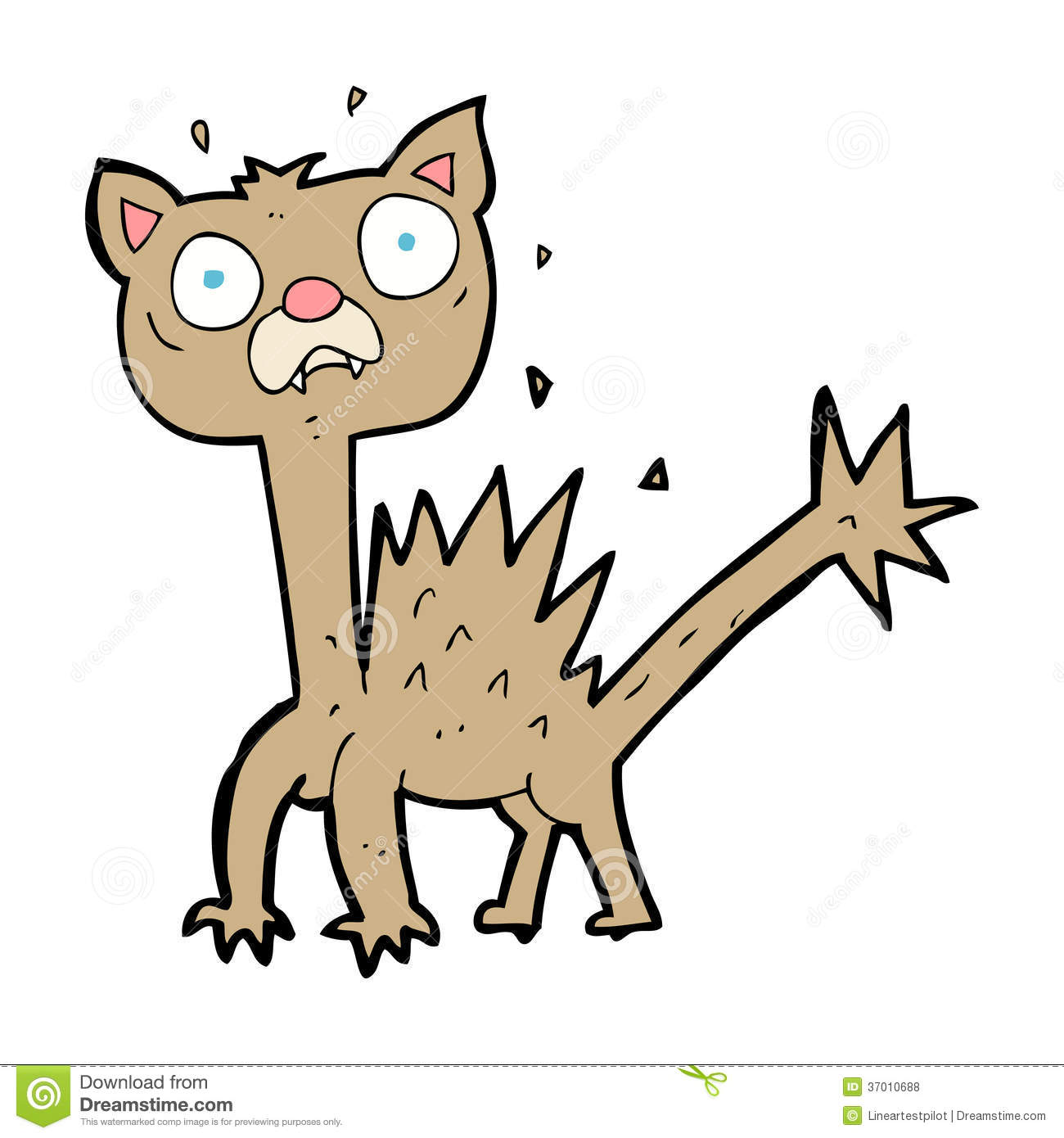Cartoon scared cat stock illustration. Illustration of