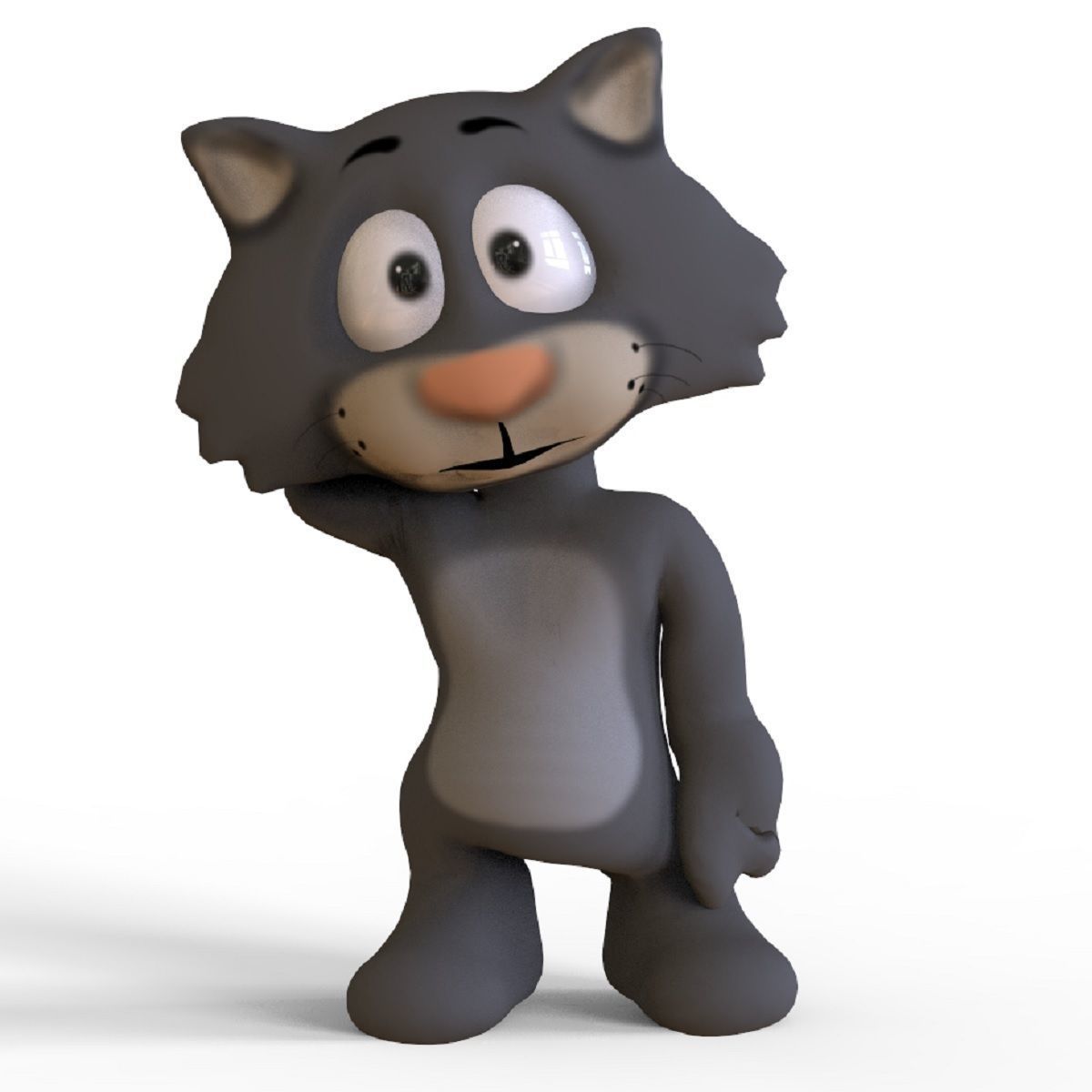 3D model Cat Cartoon VR / AR / lowpoly rigged animated