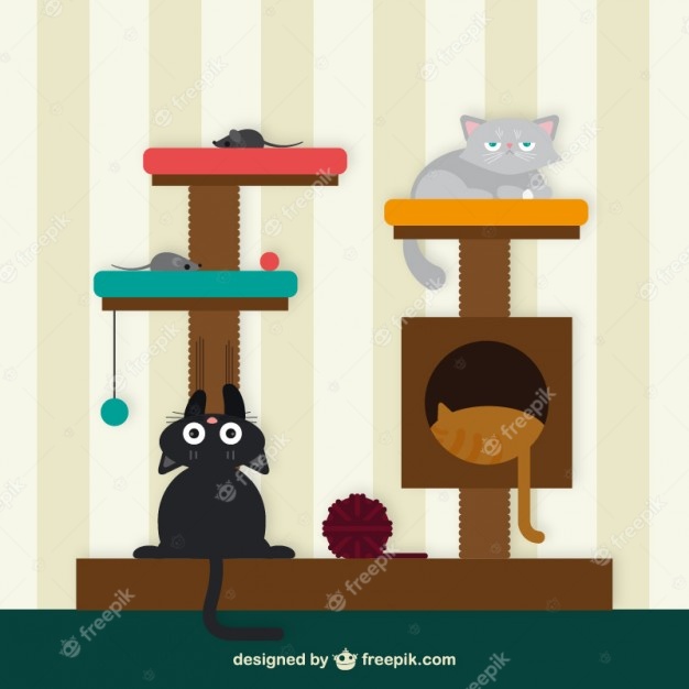 Cat house Free Vector