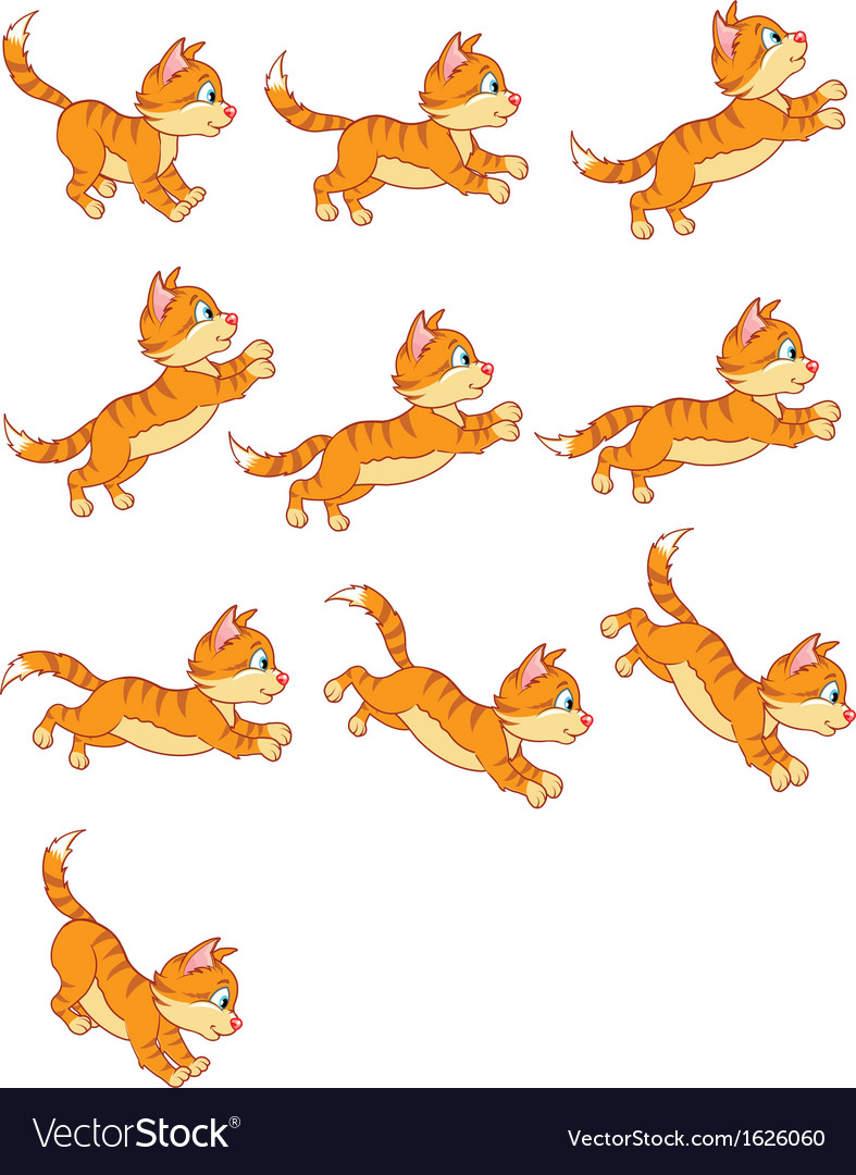 Cat jumping animation Royalty Free Vector Image