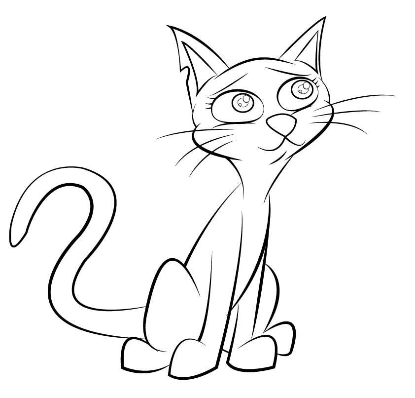 Cat Line Sketch at Explore collection