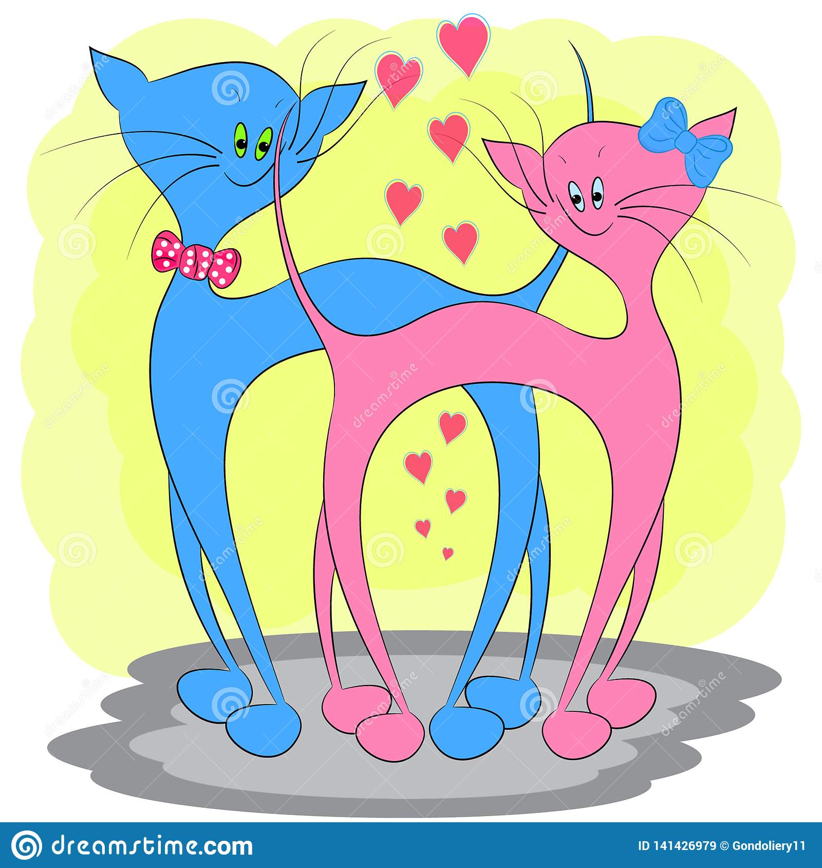 Cat Love Cartoon Vector Illustration Stock Vector