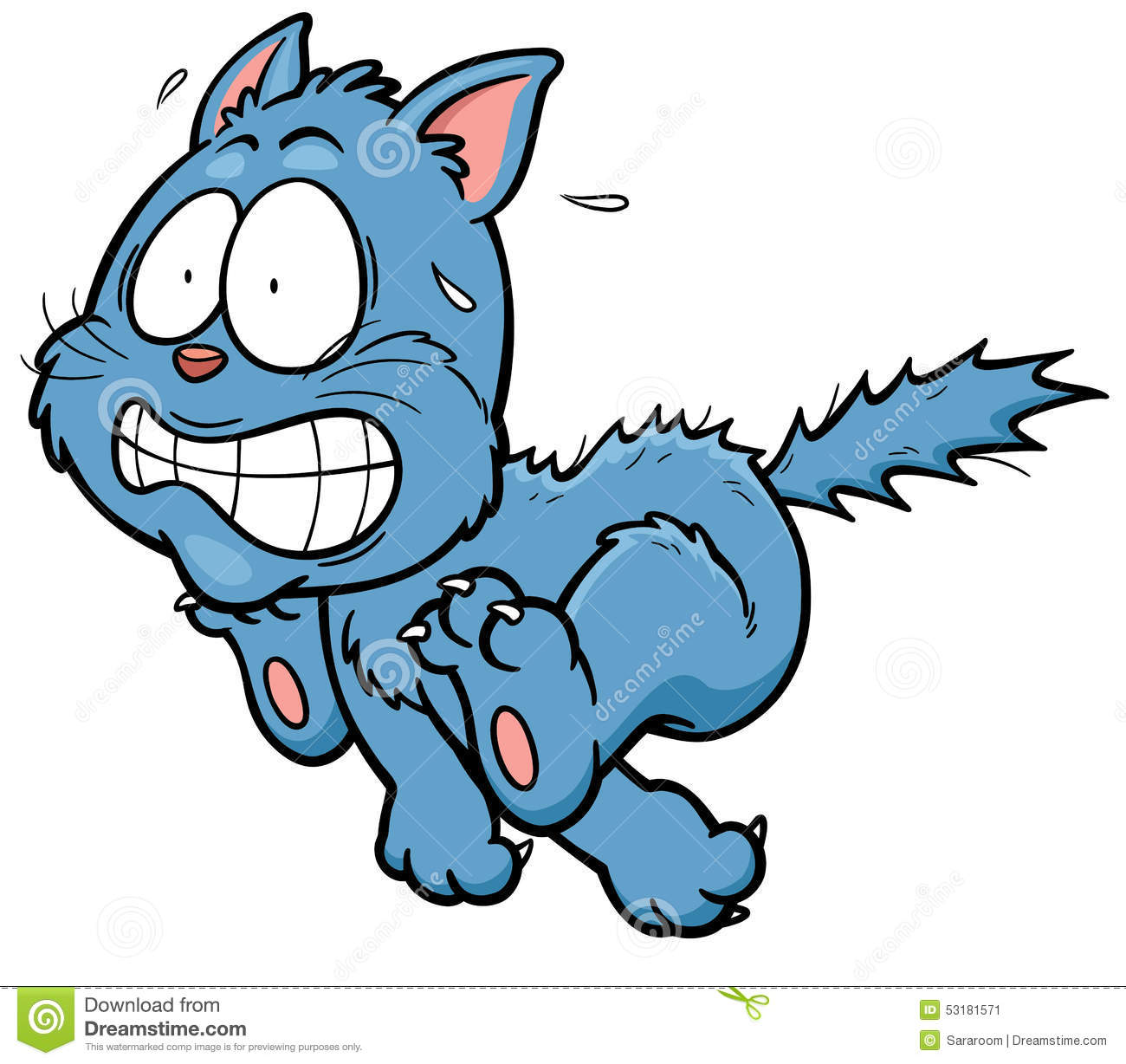 Cat stock vector. Illustration of huge, frightened, humor