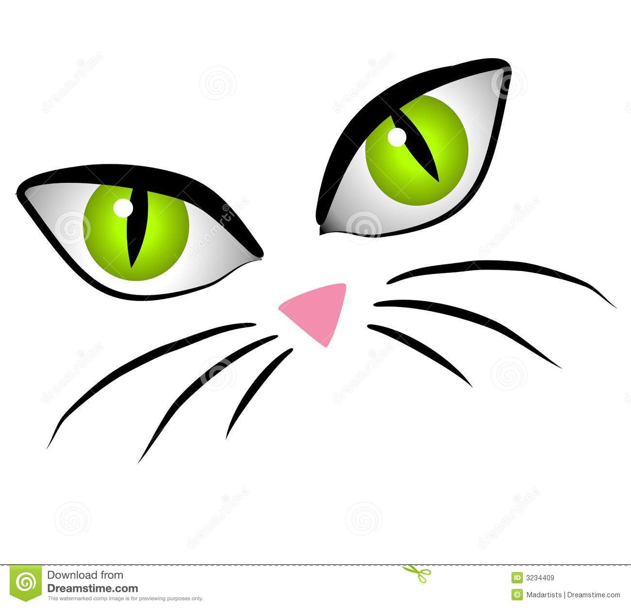 Cartoon Cat Face Eyes Clip Art Clipart Panda Free