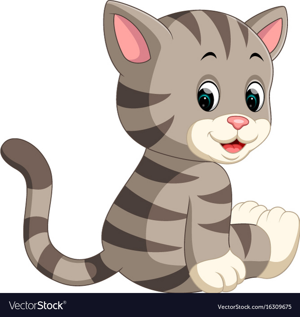 Cute cat cartoon Royalty Free Vector Image VectorStock