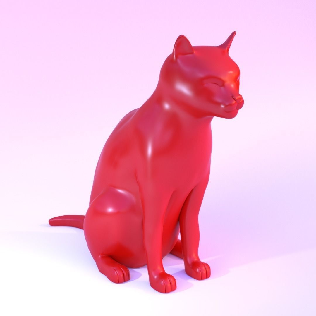 3D print model Cute cat sculpt CGTrader
