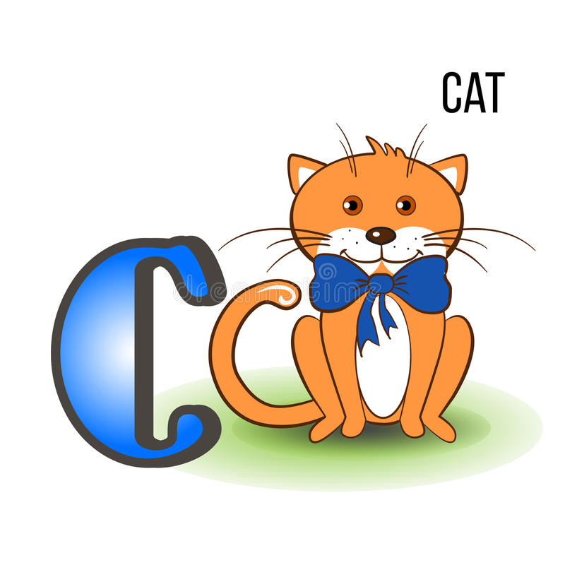 Cute Zoo English Alphabet With Cartoon Funny Cat, Animal