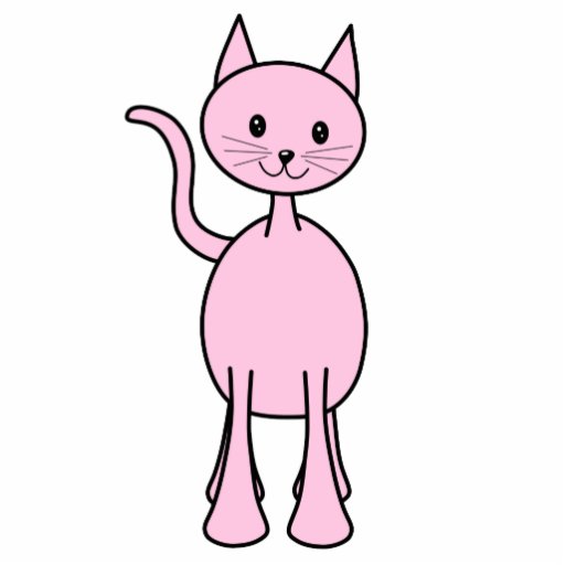 Cute Pink Cat Cartoon. Photo Cut Out Zazzle