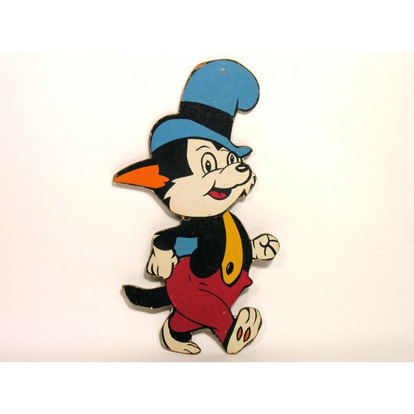 French Wooden Cartoon Cat (30) liked on Polyvore