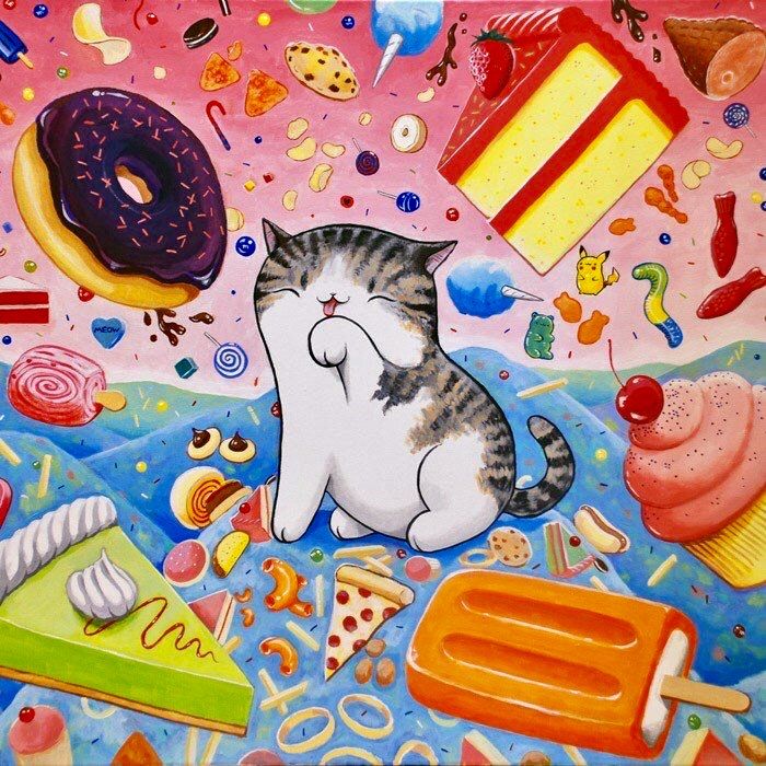 Pin by kwxwax on Kawaii Cat painting, Cat art